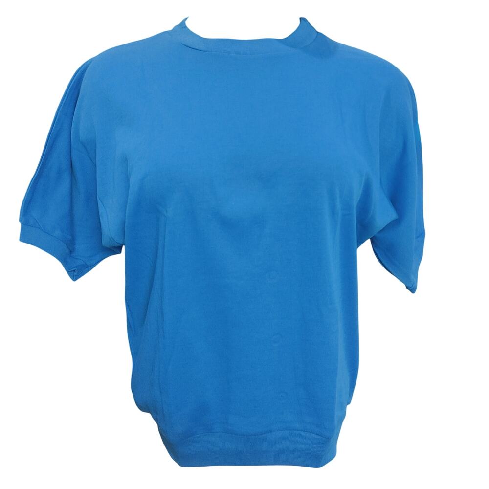 Gotham Women's M Blue Plain Short Sleeve Crewneck Tee